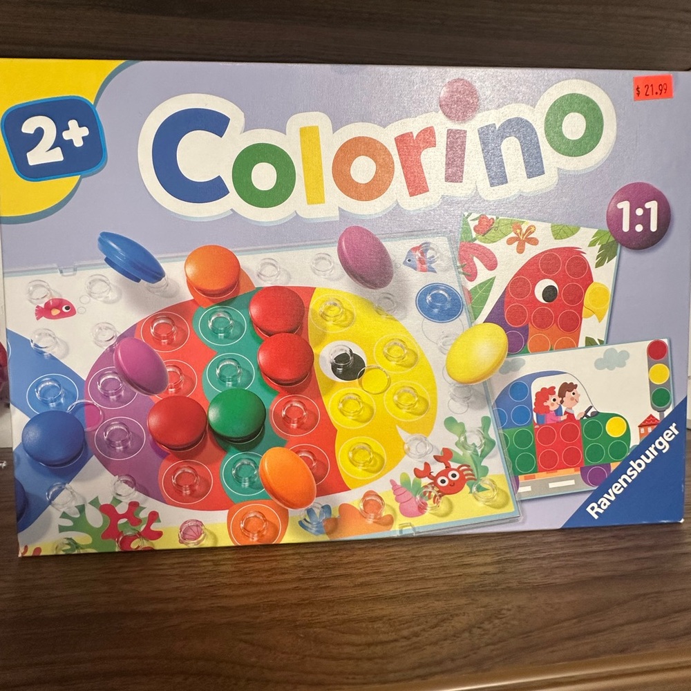 Ravensburger Colorino Game with Red, Blue, Green, Yellow, Purple Pieces